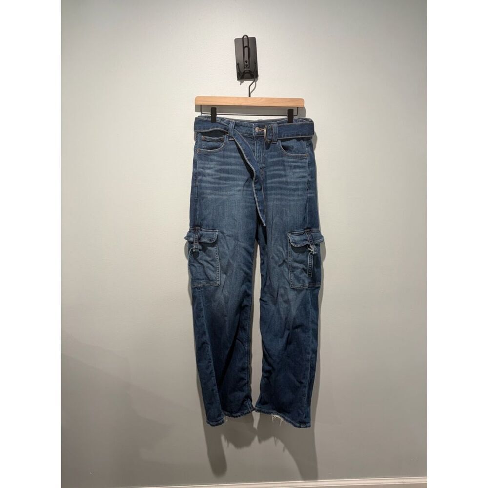 American Eagle Outfitters Super High Rise Baggy Wide Leg Cargo Jeans 4